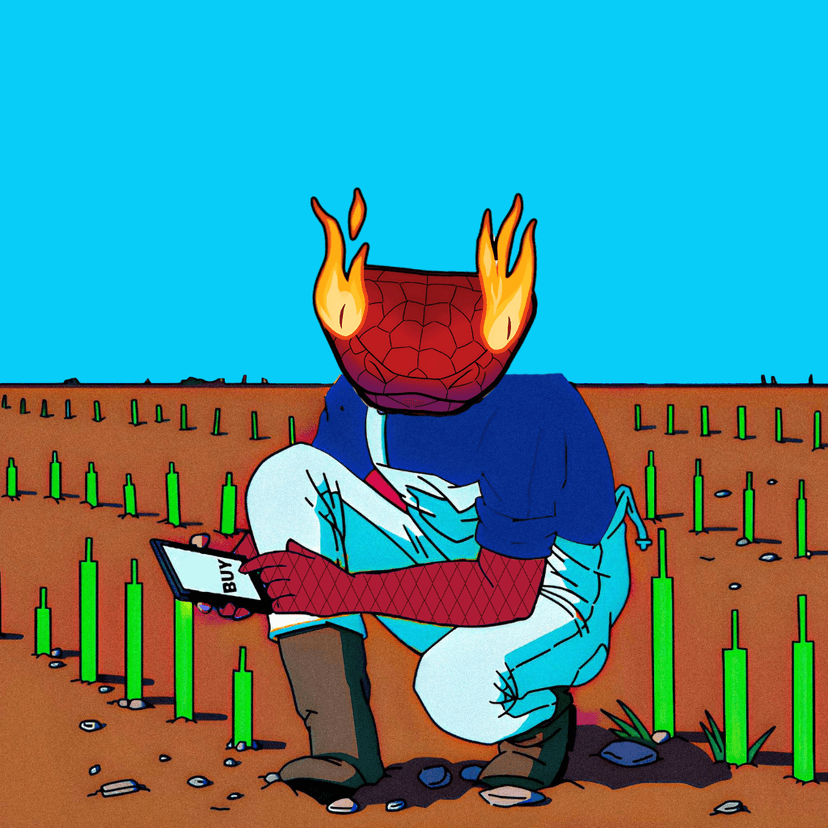 Viper gardening some green candles