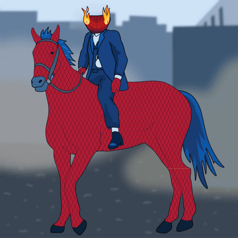 Viper sitting on a horse